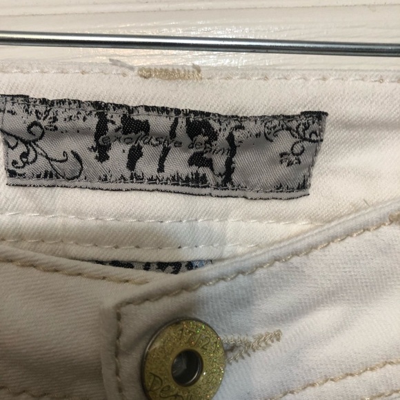 17/21 Exclusive Denim size 12 jeans high rise Ivory Cropped stretch - Picture 3 of 14